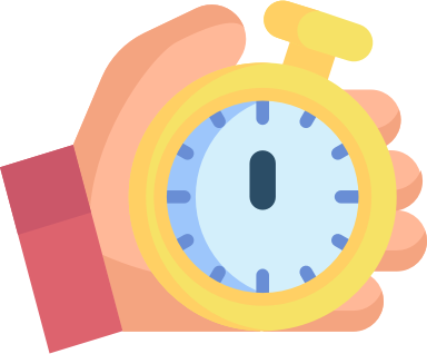 Hand holding a stop watch